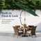 Best Choice Products 10ft Outdoor Woodgrain Pattern Steel Market Patio Umbrella w/ Crank, Tilt